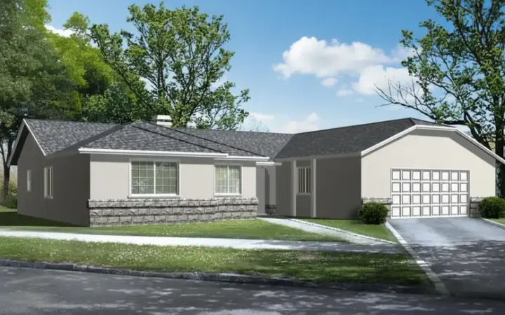 Traditional house plans 41-725 - front exterior, 2,077 sq ft, 3 bed, 2 bath house plans | Monster House Plans