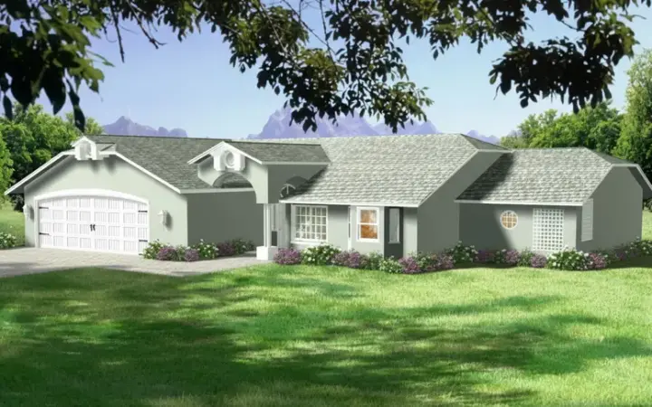 Traditional house plans 41-727 - front exterior, 2,079 sq ft, 3 bed, 2 bath house plans | Monster House Plans