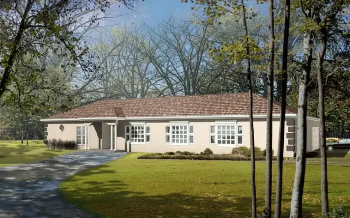 Southwest house plans 41-734 - front exterior, 2,082 sq ft, 4 bed, 3 bath house plans | Monster House Plans
