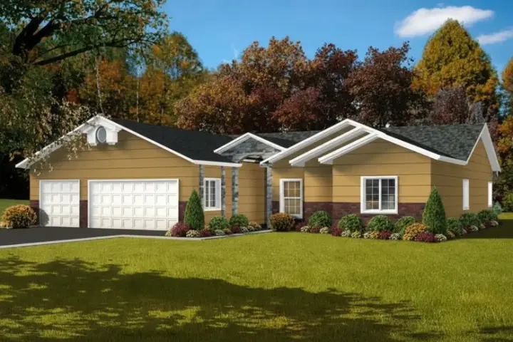 Traditional house plans 41-736 - front exterior, 2,085 sq ft, 4 bed, 3 bath house plans | Monster House Plans