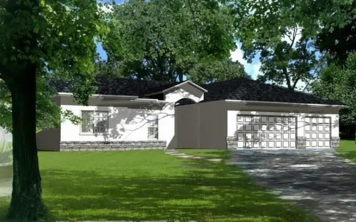 Southwest house plans 41-737 - front exterior, 2,085 sq ft, 4 bed, 3 bath house plans | Monster House Plans