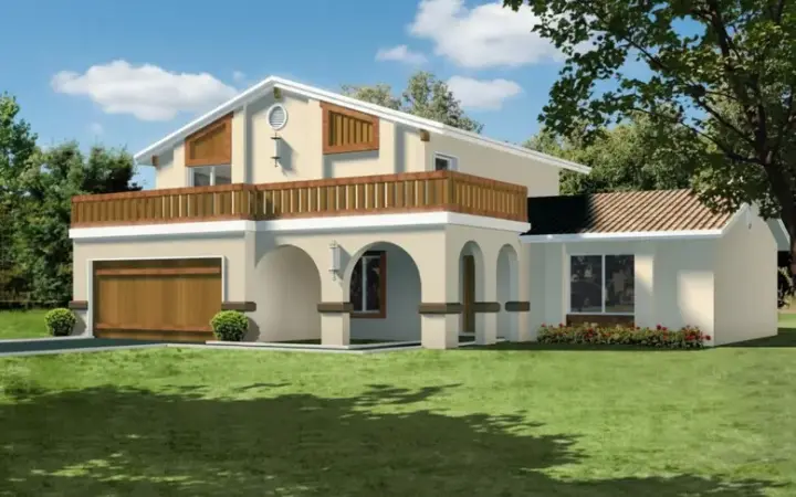 Southwest house plans 41-739 - front exterior, 2,086 sq ft, 4 bed, 3 bath house plans | Monster House Plans