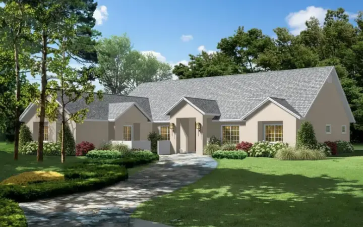 Traditional house plans 41-740 - front exterior, 2,087 sq ft, 3 bed, 2 bath house plans | Monster House Plans