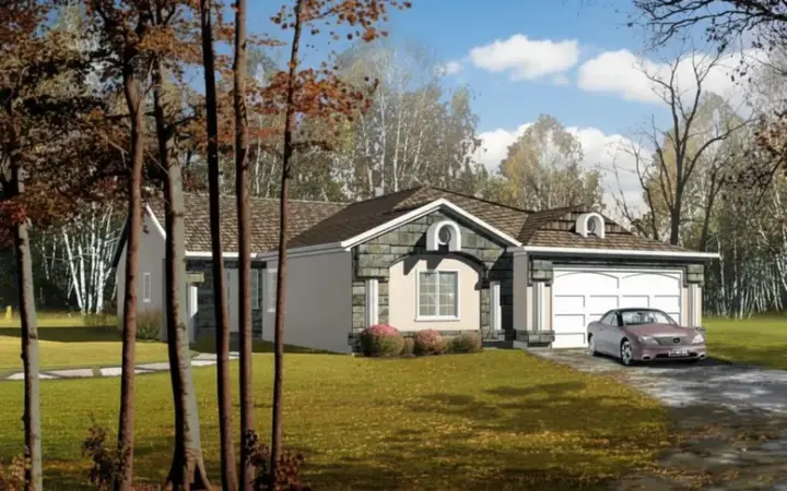 Southwest house plans 41-744 - front exterior, 2,091 sq ft, 4 bed, 3 bath house plans | Monster House Plans