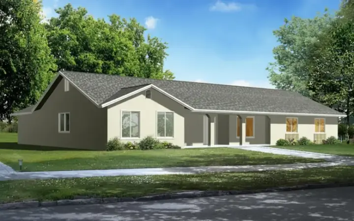 Traditional house plans 41-749 - front exterior, 2,099 sq ft, 3 bed, 2 bath house plans | Monster House Plans