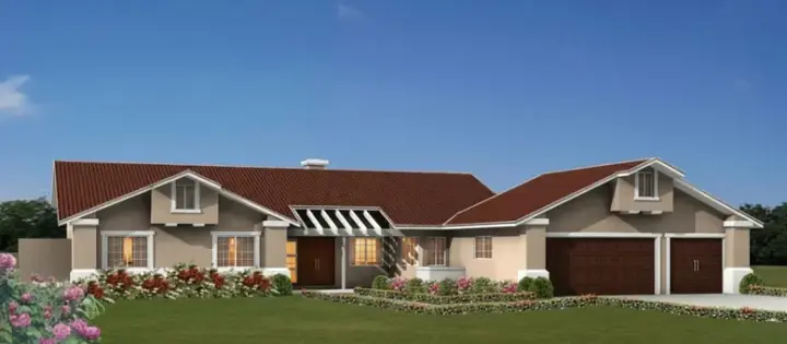 Southwest house plans 41-759 - front exterior, 2,117 sq ft, 3 bed, 2 bath house plans | Monster House Plans