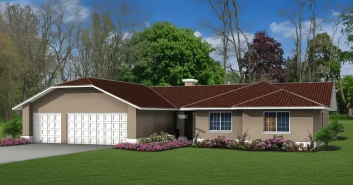 Traditional house plans 41-762 - front exterior, 2,123 sq ft, 4 bed, 2 bath house plans | Monster House Plans