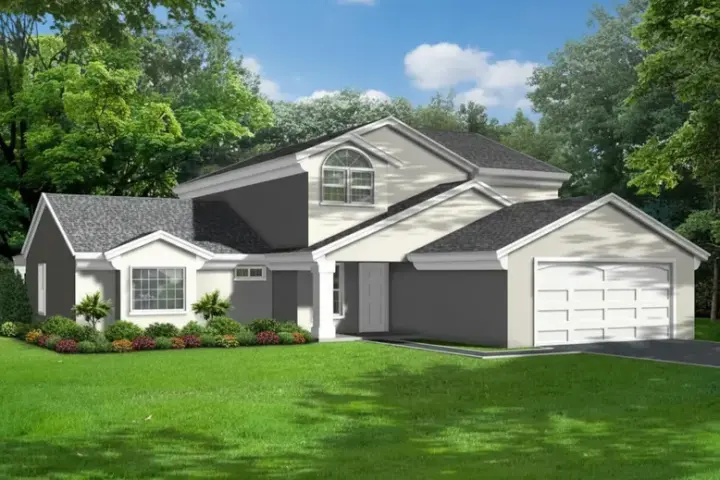 Traditional house plans 41-766 - front exterior, 2,144 sq ft, 3 bed, 2 bath house plans | Monster House Plans