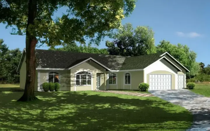 Southwest house plans 41-778 - front exterior, 2,161 sq ft, 5 bed, 3 bath house plans | Monster House Plans