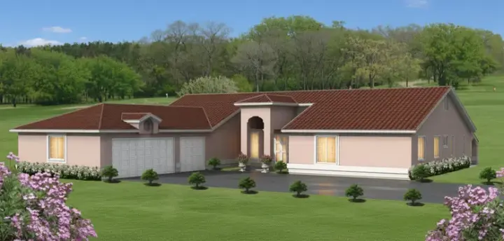 Southwest house plans 41-805 - front exterior, 2,244 sq ft, 3 bed, 2 bath house plans | Monster House Plans