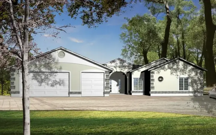 Southwest house plans 41-819 - front exterior, 2,270 sq ft, 3 bed, 2 bath house plans | Monster House Plans
