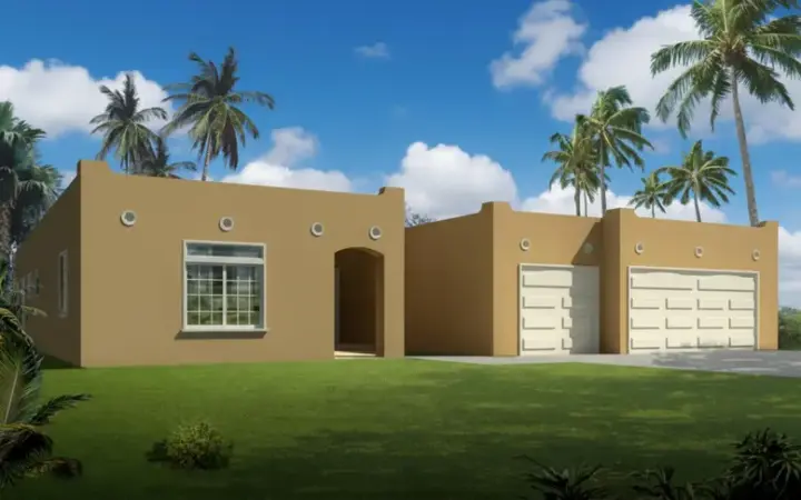 Santa Fe house plans 41-822 - front exterior, 2,274 sq ft, 3 bed, 2 bath house plans | Monster House Plans