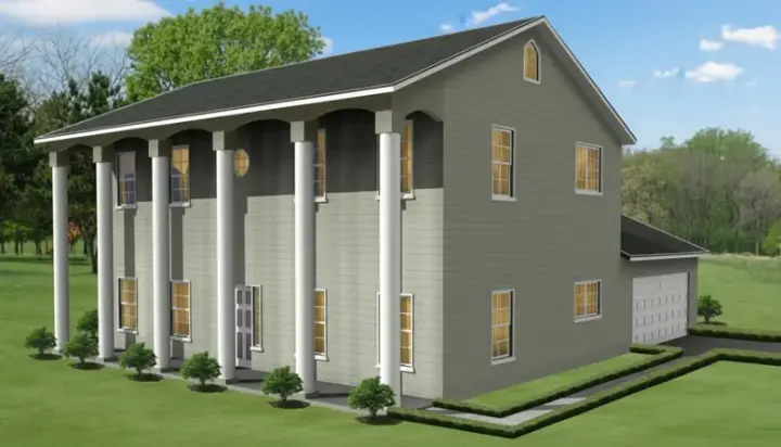 Southern Colonial house plans 41-828 - front exterior, 2,294 sq ft, 4 bed, 3 bath house plans | Monster House Plans