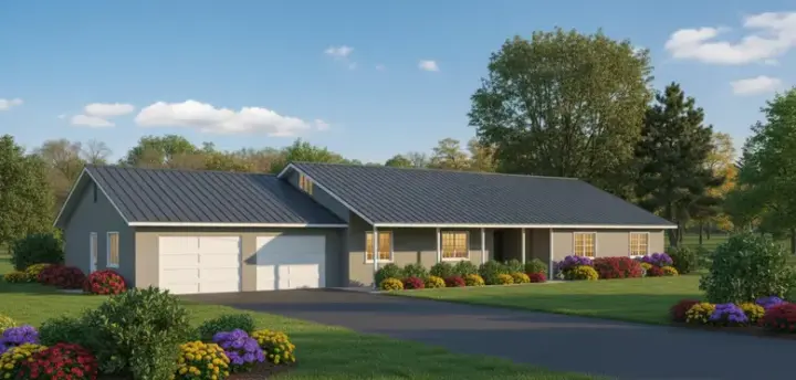 Ranch house plans 41-836 - front exterior, 2,331 sq ft, 3 bed, 2 bath house plans | Monster House Plans