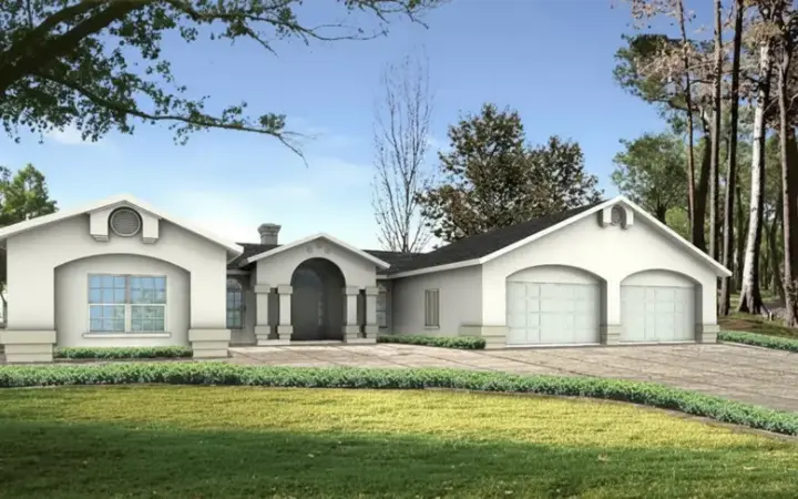 Southwest house plans 41-838 - front exterior, 2,334 sq ft, 3 bed, 2 bath house plans | Monster House Plans