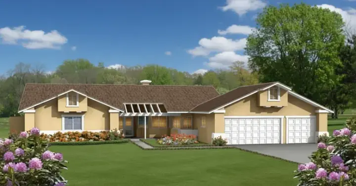 Southwest house plans 41-839 - front exterior, 2,337 sq ft, 3 bed, 2 bath house plans | Monster House Plans