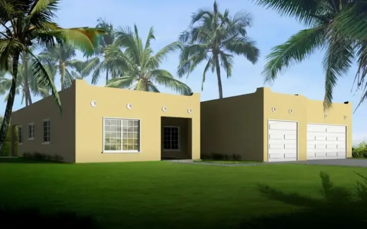 Santa Fe house plans 41-849 - front exterior, 2,360 sq ft, 3 bed, 2 bath house plans | Monster House Plans