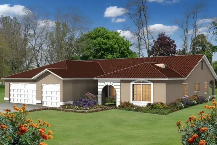 Southwest house plans 41-850 - front exterior, 2,360 sq ft, 4 bed, 4 bath house plans | Monster House Plans