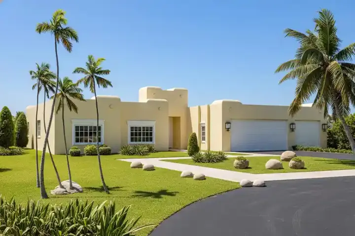 Santa Fe house plans 41-854 - front exterior, 2,367 sq ft, 4 bed, 2 bath house plans | Monster House Plans