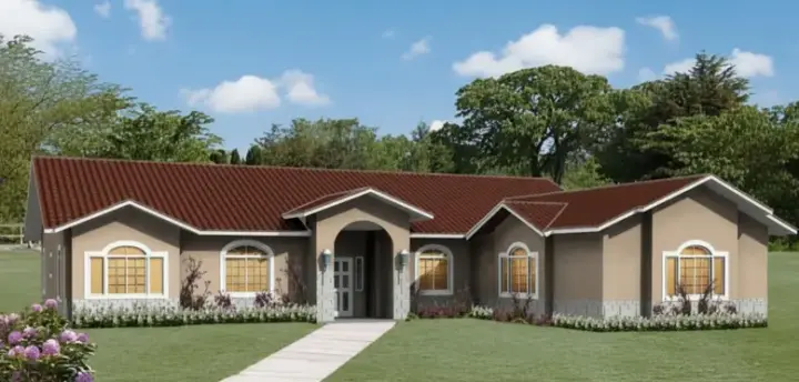 Southwest house plans 41-857 - front exterior, 2,372 sq ft, 3 bed, 2 bath house plans | Monster House Plans