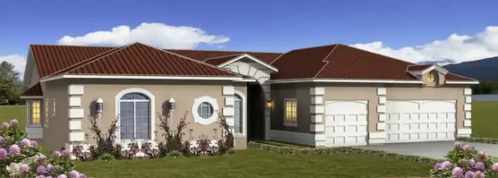 Southwest house plans 41-863 - front exterior, 2,387 sq ft, 3 bed, 2 bath house plans | Monster House Plans