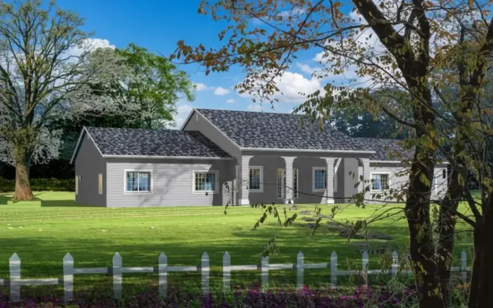 Southwest house plans 41-882 - front exterior, 2,435 sq ft, 3 bed, 2 bath house plans | Monster House Plans