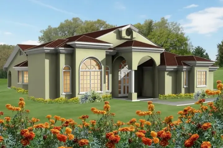 Southwest house plans 41-885 - front exterior, 2,450 sq ft, 4 bed, 2 bath house plans | Monster House Plans