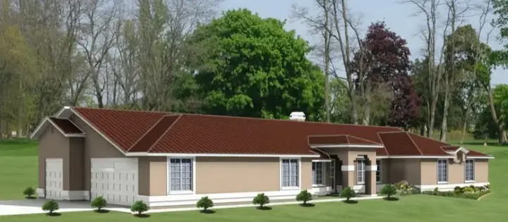Southwest house plans 41-886 - front exterior, 2,457 sq ft, 4 bed, 3 bath house plans | Monster House Plans