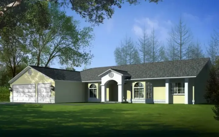Traditional house plans 41-888 - front exterior, 2,463 sq ft, 3 bed, 3 bath house plans | Monster House Plans