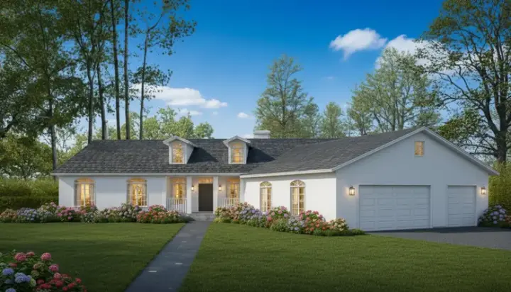 Country house plans 41-909 - front exterior, 2,503 sq ft, 6 bed, 5 bath house plans | Monster House Plans