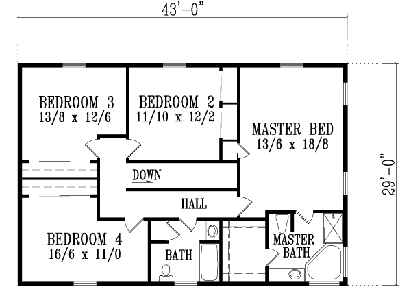 Upper/Second Floor Plan: 41-958