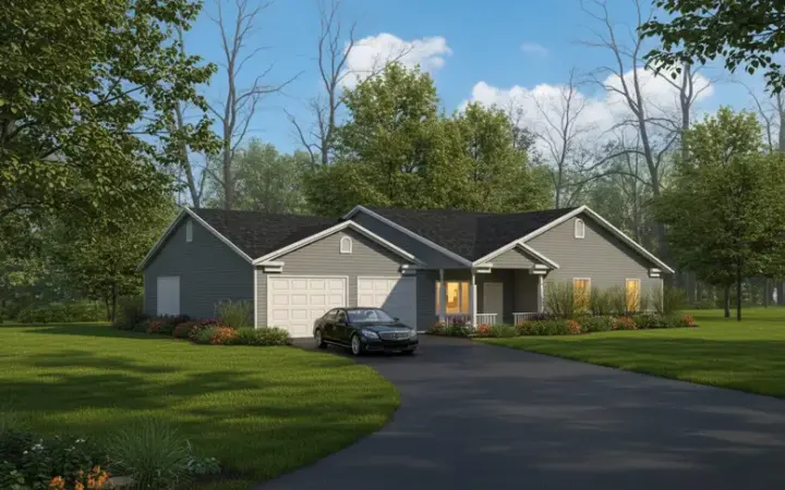 Traditional house plans 41-963 - front exterior, 2,619 sq ft, 4 bed, 3 bath house plans | Monster House Plans