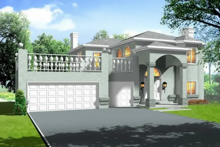 Mediterranean house plans 41-964 - front exterior, 2,627 sq ft, 4 bed, 3 bath house plans | Monster House Plans