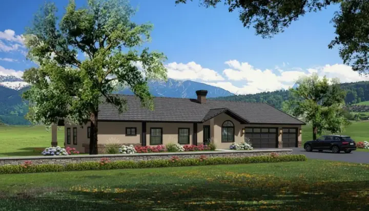 Traditional house plans 41-965 - front exterior, 2,634 sq ft, 4 bed, 3 bath house plans | Monster House Plans