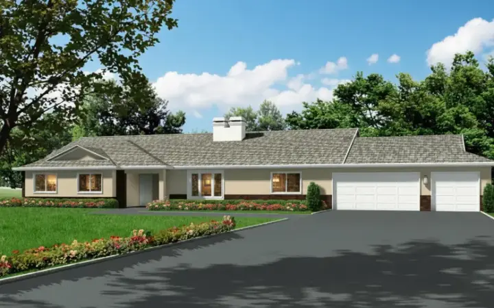 Traditional house plans 41-966 - front exterior, 2,648 sq ft, 4 bed, 3 bath house plans | Monster House Plans