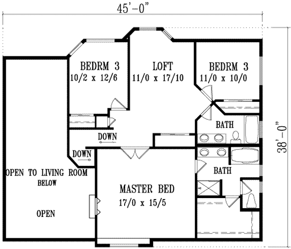 Upper/Second Floor Plan: 41-970