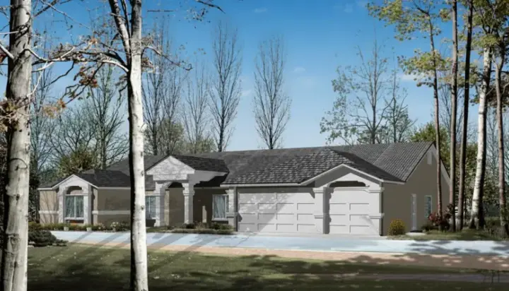 Southwest house plans 41-976 - front exterior, 2,680 sq ft, 4 bed, 3 bath house plans | Monster House Plans