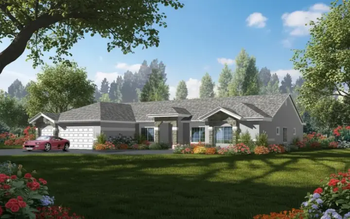 Traditional house plans 41-982 - front exterior, 2,704 sq ft, 4 bed, 3 bath house plans | Monster House Plans