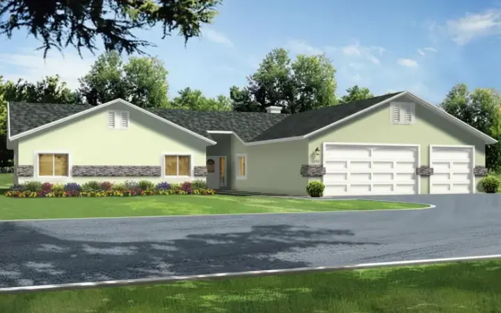 Traditional house plans 41-984 - front exterior, 2,714 sq ft, 4 bed, 2 bath house plans | Monster House Plans