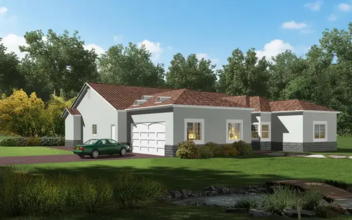 Traditional house plans 41-986 - front exterior, 2,718 sq ft, 3 bed, 2 bath house plans | Monster House Plans