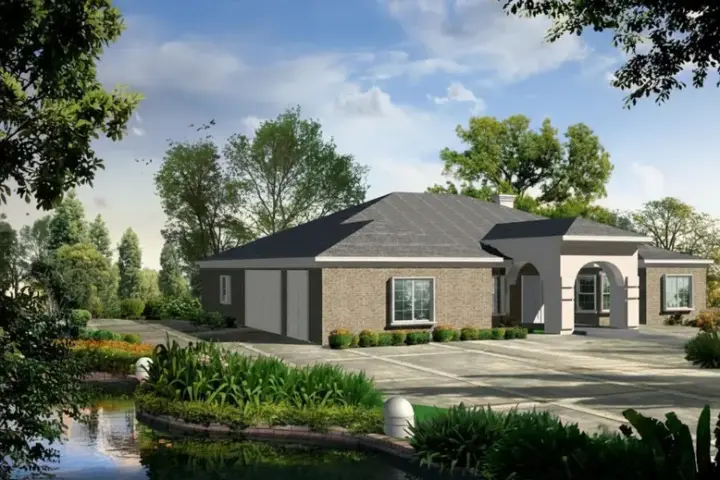 Southwest house plans 41-992 - front exterior, 2,735 sq ft, 4 bed, 3 bath house plans | Monster House Plans