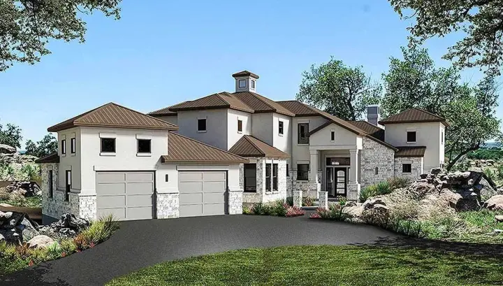 Tuscan house plans 42-106 - front exterior, 2,929 sq ft, 4 bed, 4 bath house plans | Monster House Plans