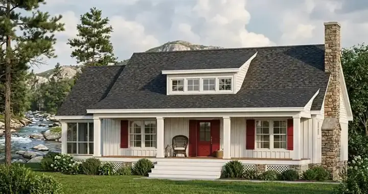 Southern house plans 42-108 - front exterior, 1,404 sq ft, 2 bed, 2 bath house plans | Monster House Plans