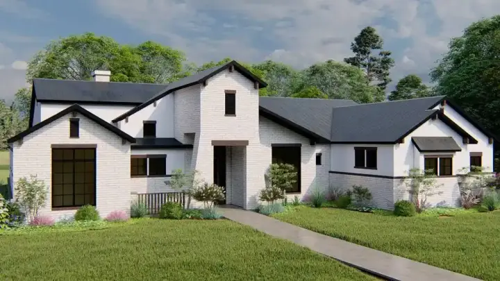 European house plans 42-113 - front exterior, 3,061 sq ft, 4 bed, 3 bath house plans | Monster House Plans