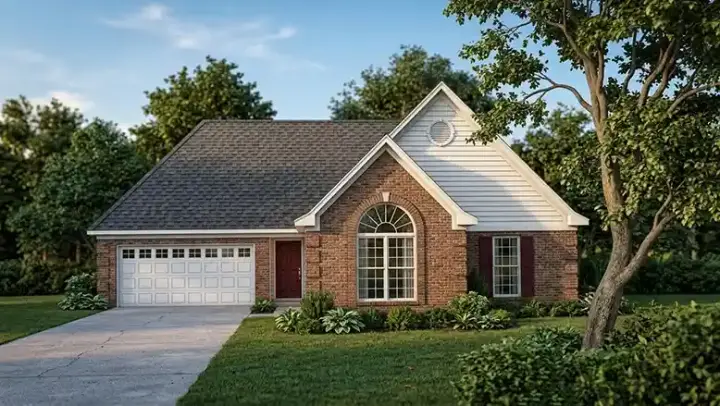 Southern house plans 42-122 - front exterior, 1,310 sq ft, 3 bed, 2 bath house plans | Monster House Plans