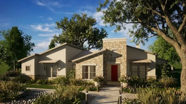 Contemporary house plans 42-265 - front exterior, 2,713 sq ft, 4 bed, 3 bath house plans | Monster House Plans