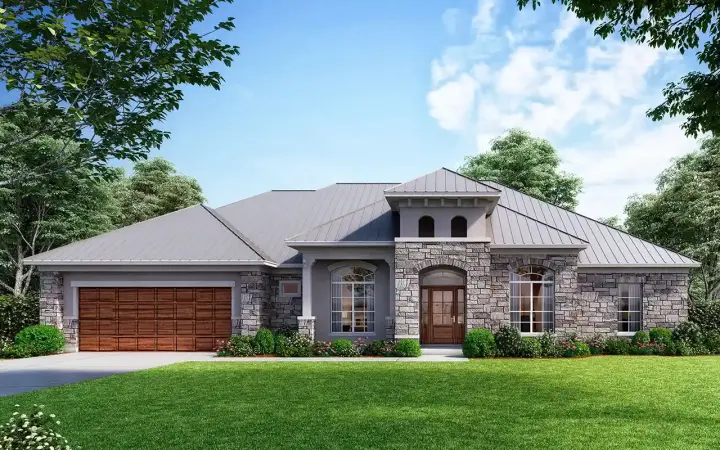 Mediterranean house plans 42-272 - front exterior, 2,759 sq ft, 4 bed, 3 bath house plans | Monster House Plans