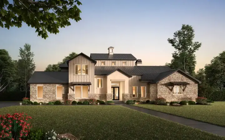Sunbelt house plans 42-276 - front exterior, 2,766 sq ft, 3 bed, 2 bath house plans | Monster House Plans