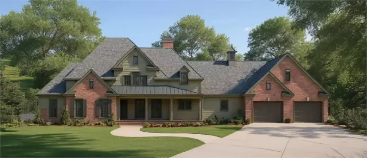 French Country house plans 42-280 - front exterior, 2,828 sq ft, 3 bed, 3 bath house plans | Monster House Plans