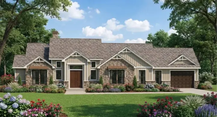 Modern Farmhouse house plans 42-541 - front exterior, 3,068 sq ft, 3 bed, 2 bath house plans | Monster House Plans